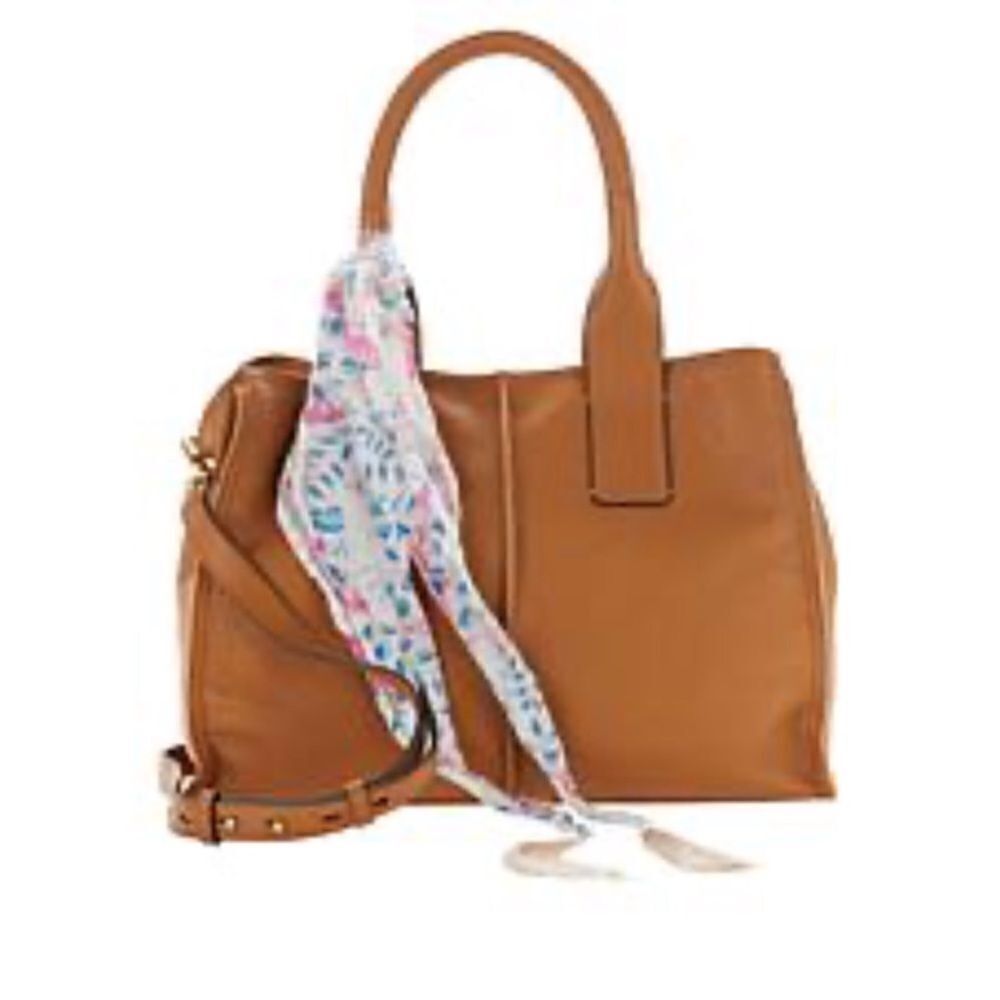 Lucky Brand Dina Leather Multi-Functional Satchel New